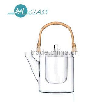 wholesale 1000ml pyrex glass teapot with plastic handle high borosilicate glassware N6407