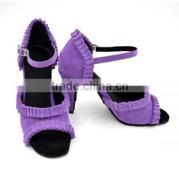 Purple nubuck high quality salsa latin zapatos de mujer lady