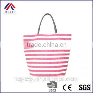 Paper Straw Bag Beach Striped Tote Bag photo-5