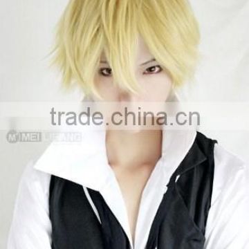 2015 new cheap synthetic cosplay wigs for men blonde short hair wigs wholesale