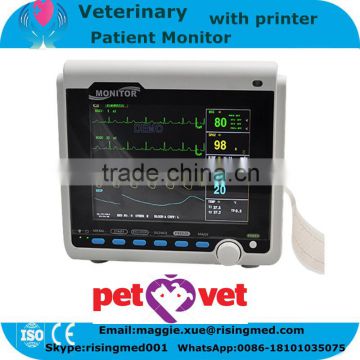 8.4 inch Multi parameter Veterinary Patient Monitor for Vet Pet Built-in rechargeable battery with thermal printer