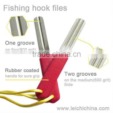 Steel diamond fishing hook sharpener