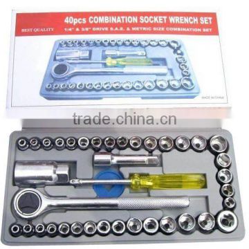 SAE and METRIC 40pcs AIWA socket and bit hand tool set