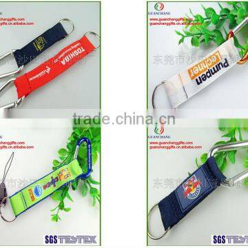 OEM custom colorful carabiner keychain hook short lanyards