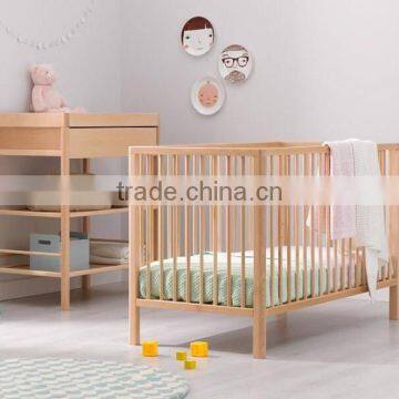 120x60cm Mattress Europe Nursery Wooden Baby Cot Bed photo-6