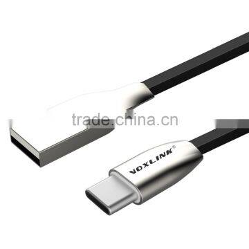 Voxlink Luxury 5V 2A 1m 3D Zinc Alloy Fast Charging Data USB TYPE C Charger Cable for Macbook photo-6