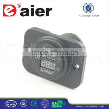 Dual Port Car DC 12-24V Digital Ammeter And Voltmeter Socket