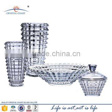 Diamond decorative glass vases for centerpieces