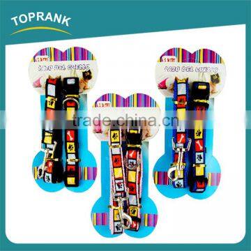 Custom color fashion print dog training accessories pet collars leashes set