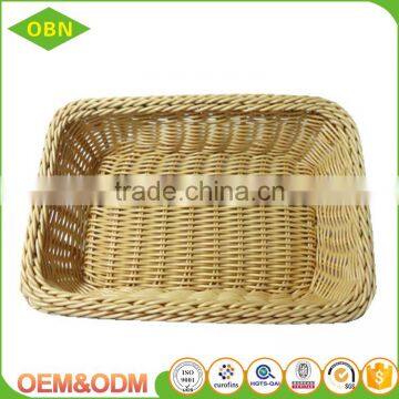 Hand Woven Washable Solid Plastic Food Basket photo-3