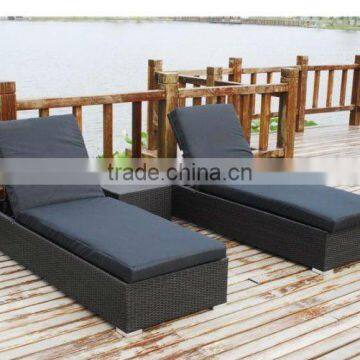 Outdoor rattan sun lounger sun bed