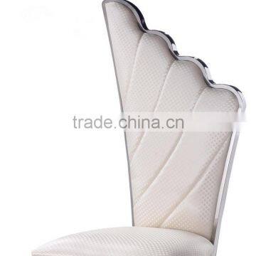 B8069 Angel Wing White Leather Recliner Dining Chair photo-3