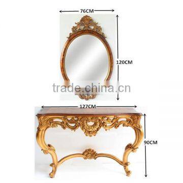 Victorian Reproduction Furniture Sets Console Table With Wall Mirror For Living Room Display photo-6