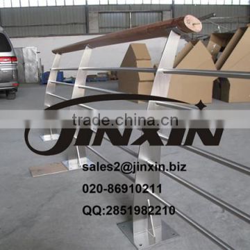 JINXIN balcony railing stainless glass from poland project balustrades post pictures of stainless steel handrail(YK-9154)