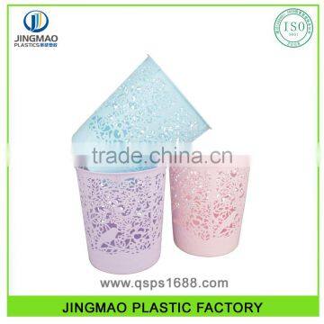 PP Semi-transparent Color Hollow Out Design Plastic Dustbin photo-2