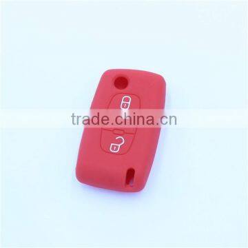 Car Silicone Remote Key Fob Cover For Peugeot 107 207 307 407 308 607 Citroen C1 C2 C3 C4 C5 C6 C8 3 Button Car Styling photo-2