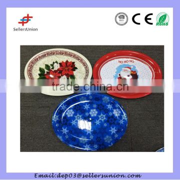 Best selling Christmas plastic plates Christmas party plates