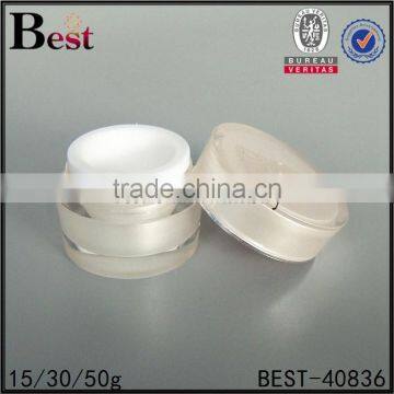 Unique Acrylic Cream Jar for Cosmetics Packing White Color 30g 50g Cheap Plastic Jars photo-2