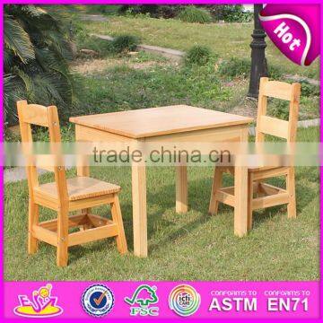 High Quality Kindergarten Table and Chairs Natural Wood Daycare Furniture W08G209-S photo-5