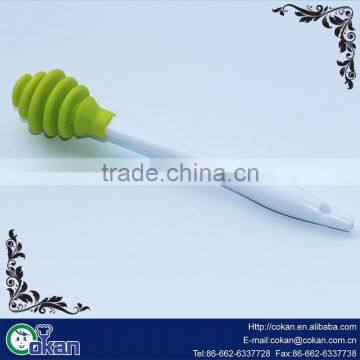 100% Food Grade Silicone Bee Honey Splash Bar/honey Muddler Honey Dipper Mixing Spoon Honey Stick With Wood Handle photo-4