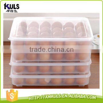 Clear plastic storage box with cover to keep eggs fresh in refrigerator