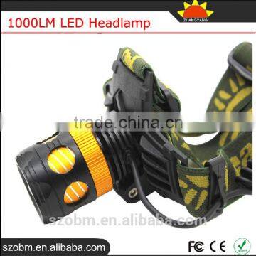 OEM XML-T6 LED Dimmable Zoom 1000 Lumen Frontal Head Torch Light Powerful Headlamp photo-3