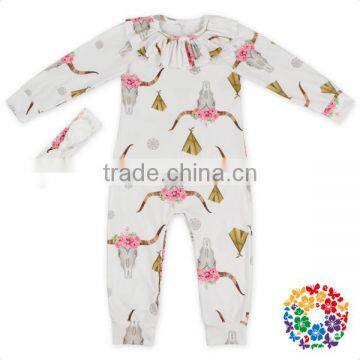 Cheap Wholesale Long Sleeve Cotton/ Polyester Baby Girls Romper Set Animal Dattern Design Wholesale Onesie Baby Romper Jumpsuit