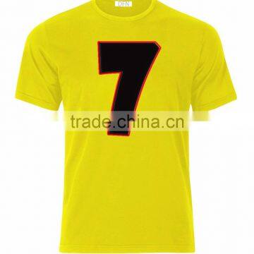 High quality cheap plain blank yellow short sleeve shirt