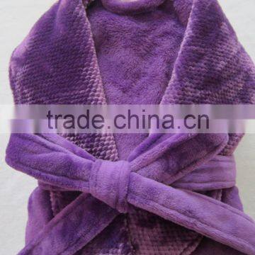 100% Polyester Powder Plush Fleece/flannel Women's Bathrobe ,Microfiber Down Robe photo-4