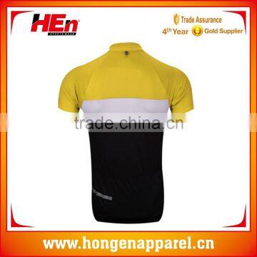 Hongen Apparel Good Price Yellow Design Short Sleeves Cycling Apparel photo-2