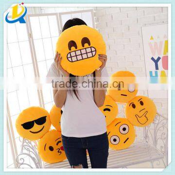 hot sale plush stuffed toy yellow emoji pillow