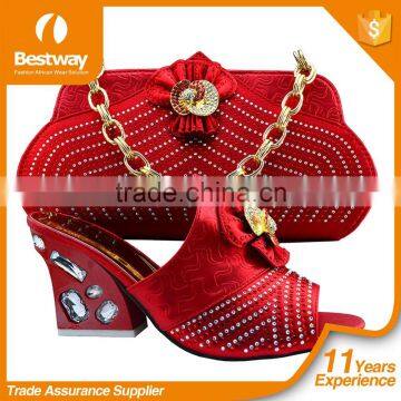 2016 Hot Red Sexy Italian Shoes Matching Bags MG1026-1