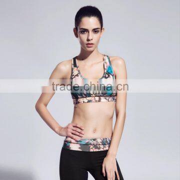 New Wholesale Women Printing Padded Sports Yoga Bra