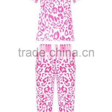 MGOO Full Print Women Long Pyjama Pink Leopard Print PJ Set Digital Print Cotton Pajamas photo-4