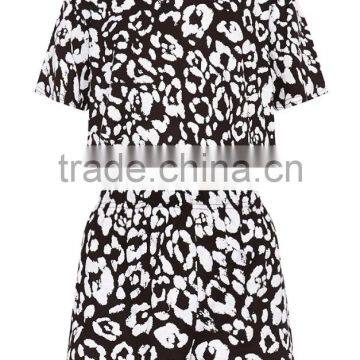 Wholesale Popular Full Print Ladies Summer Pyjama Cotton Short Pajamas Women Jersey Loungwear photo-5