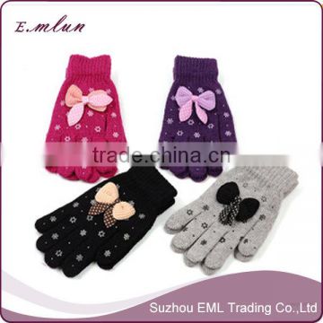 Wholesale Girls Cute custom Knitting Gloves