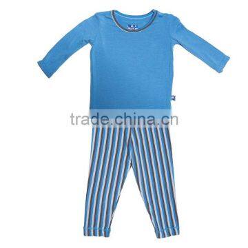 100% Cotton Solid Soft Sleepwear Long Sleeve Kids Winter Pajamas