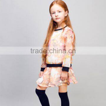 Stock available! COOL KID ZONE 2016 fashion kids autumn clothes girl dress suit 4 to 14 years old kids girl autumn dress