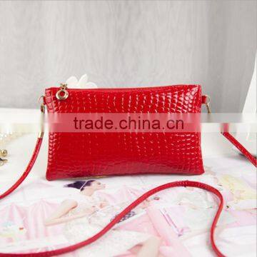 Korean Fashion Single Shoulder pu Leather Crocodile Lady Women's Shopping Hand Bag photo-5