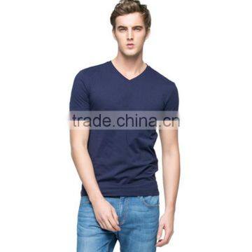Wholesale Short Sleeve Cheap Plain 100 Polyester Custom Deep V Neck T Shirts For Men photo-2