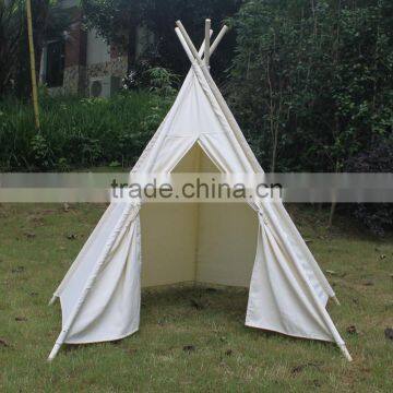 ShiJ Tipi 5-Walls Beige 100% Cotton Teepee Tent photo-3