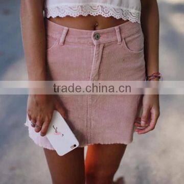 5549 Runwaylover Corduroy Sexy Pink Skirt photo-2