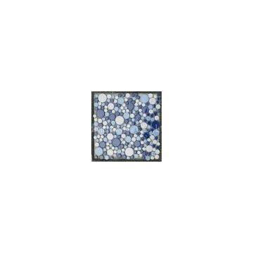 Bule Mixed Porcelain Ceramic Mosaic Tiles , Square Swimming Pool Mosaic Tiles