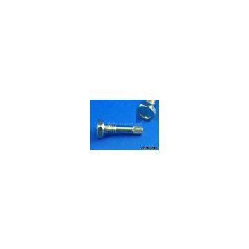indented hexagon bolt with knurled end (fastener)