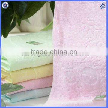 high quality bamboo fiber face towel design dobby border