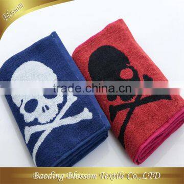 gaoyang hebei china skyle pattern for special hobby 100% cotton jacquard personlised sports towels 30*90cm