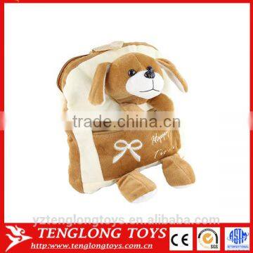 CE approved hot sale plush stuffed kids dog puppy toy backpack