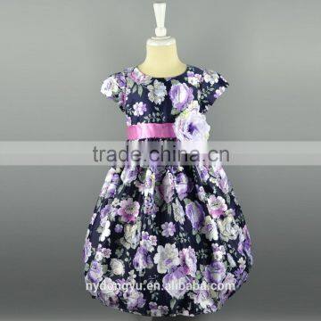 Navy A Line Flower Girl Princess Dress/ Top Quality Yellow Girl Princess Dress/new Design Girl Holiday Princess Dress photo-6