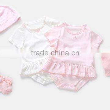 Competitive price cotton printed short sleeve baby clothes TB030