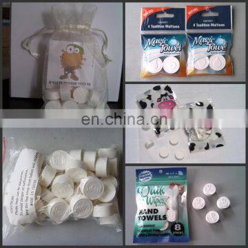 Eco Friendly100% Rayon Material OEM Compressed Tissue/magic Coin Hotel Napkins/paper Roll Compressed Tablet Wipe photo-6